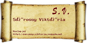 Sárossy Viktória névjegykártya